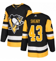 Mens Adidas Pittsburgh Penguins 43 Conor Sheary Premier Black Home NHL Jersey 