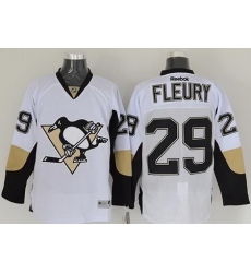 Penguins #29 Andre Fleury White Stitched NHL Jersey