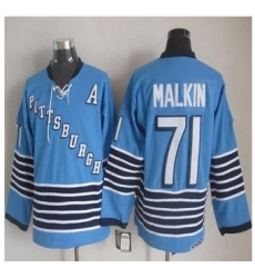 Pittsburgh Penguins #71 Evgeni Malkin Light Blue CCM Throwback Stitched NHL Jersey