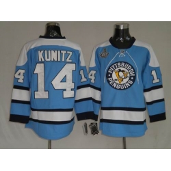 RBK Pittsburgh Penguins #14 Kunitz Blue STANLEY CUP Jersey