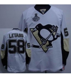 RBK hockey jerseys,Pittsburgh Penguins #58 LETANG WHITE STANLEY CUP jerseys