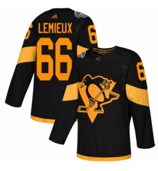 Womens Adidas Pittsburgh Penguins 66 Mario Lemieux Black Authentic 2019 Stadium Series Stitched NHL Jersey 