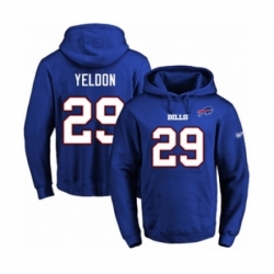 Football Mens Buffalo Bills 29 TJ Yeldon Royal Blue Name Number Pullover Hoodie