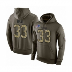 Football Mens Buffalo Bills 33 Siran Neal Green Salute To Service Pullover Hoodie