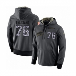 Football Mens Buffalo Bills 76 Jon Feliciano Stitched Black Anthracite Salute to Service Player Performance Hoodie