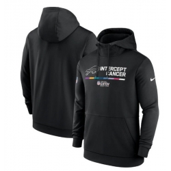 Men Buffalo Bills 2022 Black Crucial Catch Therma Performance Pullover Hoodie