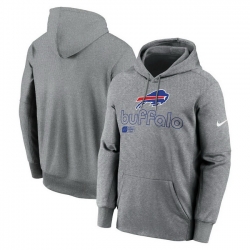 Men Nike Heather Gray Buffalo Bills Performance Pullover Hoodie