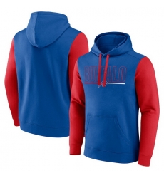 Men Red Buffalo Bills Outline Pullover Hoodie