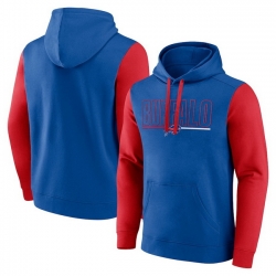 Men Red Buffalo Bills Outline Pullover Hoodie