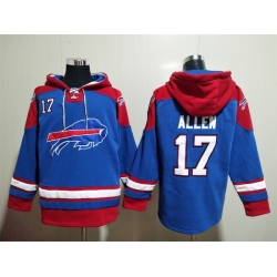 NFL Men Buffalo Bills 17 Josh Allen Stitched Hoodie