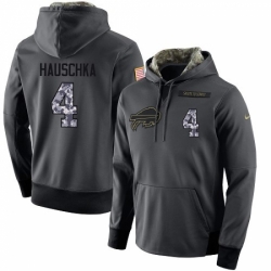 NFL Mens Nike Buffalo Bills 4 Stephen Hauschka Stitched Black Anthracite Salute to Service Player Performance Hoodie