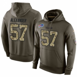 NFL Nike Buffalo Bills 57 Lorenzo Alexander Green Salute To Service Mens Pullover Hoodie