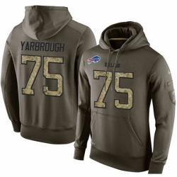 NFL Nike Buffalo Bills 75 Eddie Yarbrough Green Salute To Service Mens Pullover Hoodie