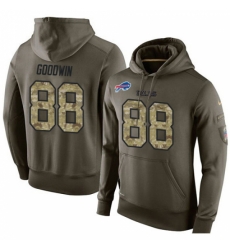 NFL Nike Buffalo Bills 88 Marquise Goodwin Green Salute To Service Mens Pullover Hoodie