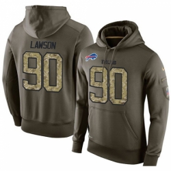 NFL Nike Buffalo Bills 90 Shaq Lawson Green Salute To Service Mens Pullover Hoodie