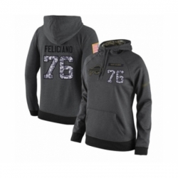 Football Womens Buffalo Bills 76 Jon Feliciano Stitched Black Anthracite Salute to Service Player Performance Hoodie