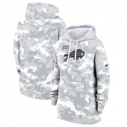 Women Buffalo Bills 2024 Arctic Camo Salute To Service Club Fleece Pullover Hoodie