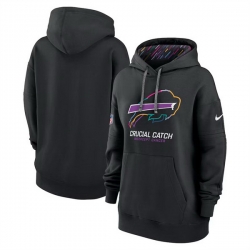 Women Buffalo Bills Black 2024 Crucial Catch Club Pullover Hoodie