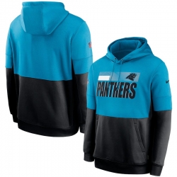 Men Carolina Panthers Nike Sideline Impact Lockup Performance Pullover Hoodie Blue Black