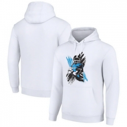 Men Starter White Carolina Panthers Player X Fleece Pullover Hoodie