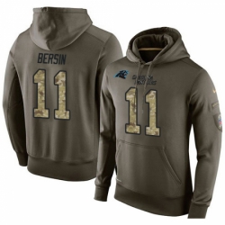 NFL Nike Carolina Panthers 11 Brenton Bersin Green Salute To Service Mens Pullover Hoodie