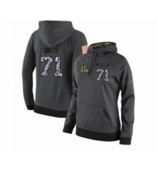 Football Womens Cincinnati Bengals 71 Andre Smith Stitched Black Anthracite Salute to Service Player Performance Hoodie