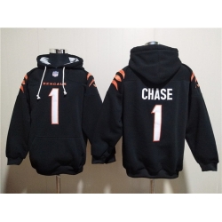 Men Cincinnati Bengals 1 Ja 27Marr Chase Black Pullover Hoodie