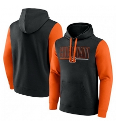 Men Orange Cincinnati Bengals Outline Pullover Hoodie