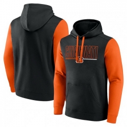 Men Orange Cincinnati Bengals Outline Pullover Hoodie