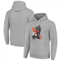 Men Starter Heather Gray Cincinnati Bengals Player X Fleece Pullover Hoodie