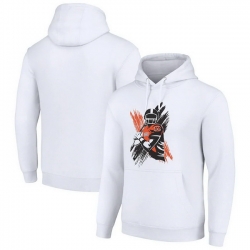 Men Starter White Cincinnati Bengals Player X Fleece Pullover Hoodie