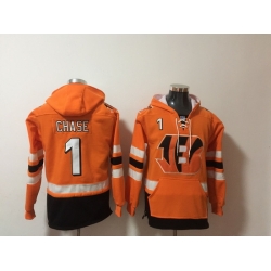 NFL Men Cincinnati Bengals 1 Ja'Marr Chase Stitched Hoodie