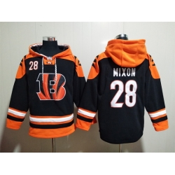 NFL Men Cincinnati Bengals 28 Joe Mixon Stitched Hoodie II