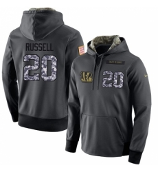 NFL Mens Nike Cincinnati Bengals 20 KeiVarae Russell Stitched Black Anthracite Salute to Service Player Performance Hoodie