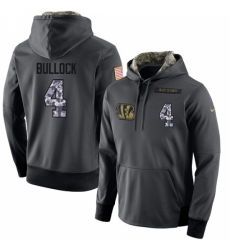 NFL Mens Nike Cincinnati Bengals 4 Randy Bullock Stitched Black Anthracite Salute to Service Player Performance Hoodie