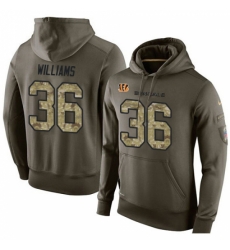 NFL Nike Cincinnati Bengals 36 Shawn Williams Green Salute To Service Mens Pullover Hoodie