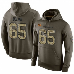 NFL Nike Cincinnati Bengals 65 Clint Boling Green Salute To Service Mens Pullover Hoodie