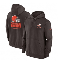 Men Cleveland Browns Brown Sideline Club Fleece Pullover Hoodie