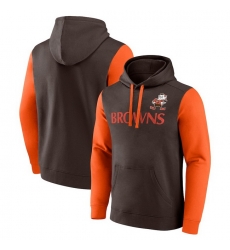 Men Fanatics Brown Cleveland Browns Fleece Pullover Hoodie