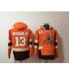 Men Nike Cleveland Browns Odell Beckham Jr 13 NFL Winter Thick Hoodie