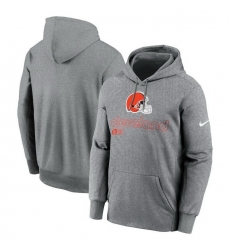 Men Nike Heather Gray Cleveland Browns Performance Pullover Hoodie