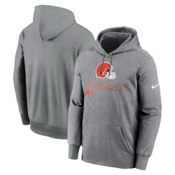 Men Nike Heather Gray Cleveland Browns Performance Pullover Hoodie