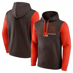 Men Orange Cleveland Browns Outline Pullover Hoodie