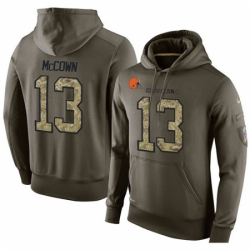 NFL Nike Cleveland Browns 13 Josh McCown Green Salute To Service Mens Pullover Hoodie