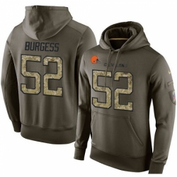 NFL Nike Cleveland Browns 52 James Burgess Green Salute To Service Mens Pullover Hoodie