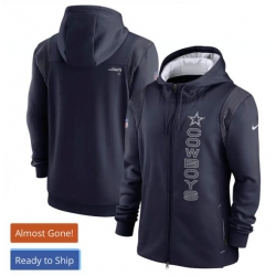 Men Dallas Cowboys Navy Full-zip Hoodie