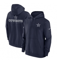 Men Dallas Cowboys Navy Sideline Club Fleece Pullover Hoodie