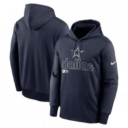 Men Nike Navy Dallas Cowboys Performance Pullover Hoodie