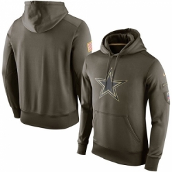 NFL Mens Dallas Cowboys Nike Olive Salute To Service KO Performance Hoodie