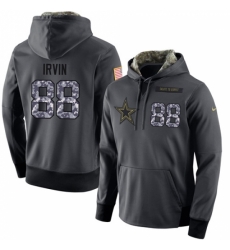 NFL Mens Nike Dallas Cowboys 88 Michael Irvin Stitched Black Anthracite Salute to Service Player Performance Hoodie